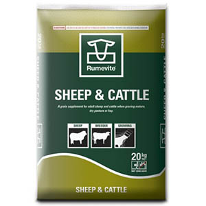 Rumevite sheep and cattle pellets